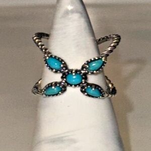 Carolyn Pollack Relios Sterling Silver Women's Ring Blue Turquoise Gemstone Sz 6